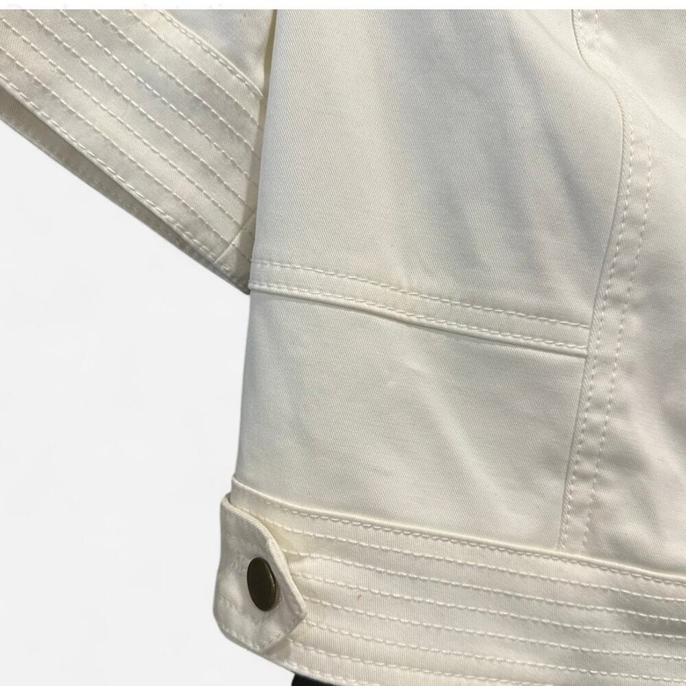 Cache NWT Y2K Cropped Utility Jacket Cream Size S… - image 7